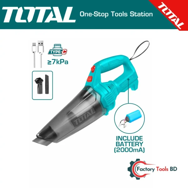 Industrial Vacuum Cleaner (TVLI2026) - 7kPa Suction, HEPA Filter, USB-C