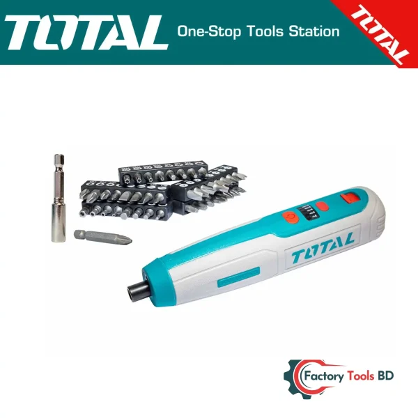 Professional Cordless Screwdriver (TSDLI0403) | 4Nm Torque, 5 Settings, 41-Piece Bit Set & LED Light